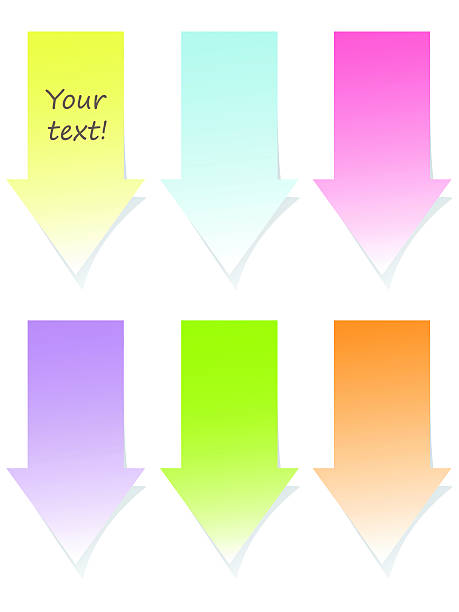 Flèche de couleurs de post-it de feu - Illustration vectorielle