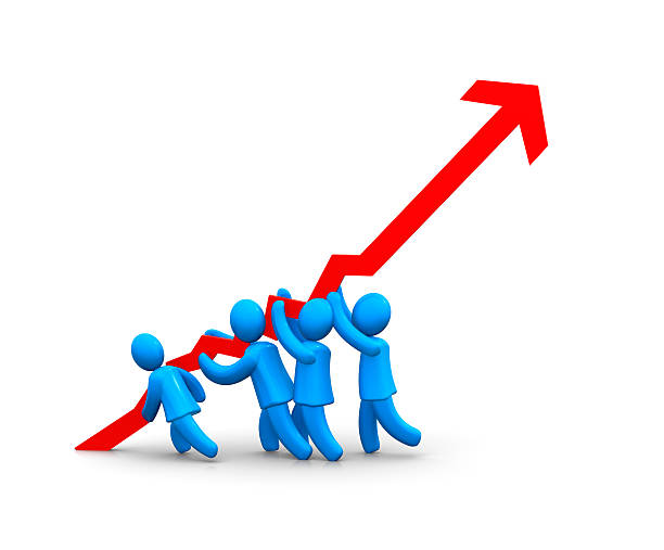 Graph rising stock photo