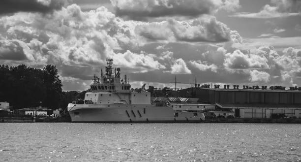 istock Ships in a seaport against the background 1341996675