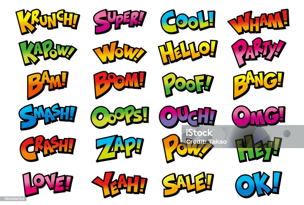 Character Material Expressing Comicstyle Onomatopoeia And Exclamation ...