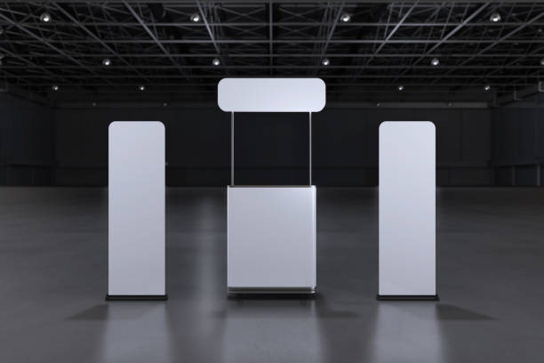 istock Exhibition stand for mockup and Corporate identity,Display design.Empty booth Design.Retail booth elements in Exhibition hall.booth Design trade show.Blank Booth system of Graphic Resources.3d render. 1342002675