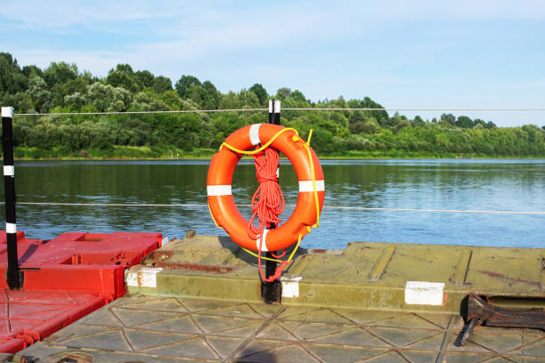 istock Lifebuoy on the berth fence close up 1342004790
