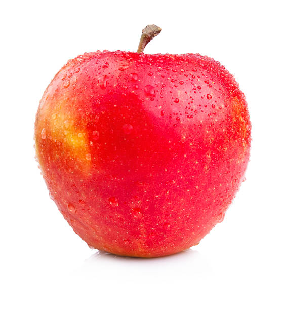 istock One Juicy Wet Red Apple Isolated on White Background 134200648