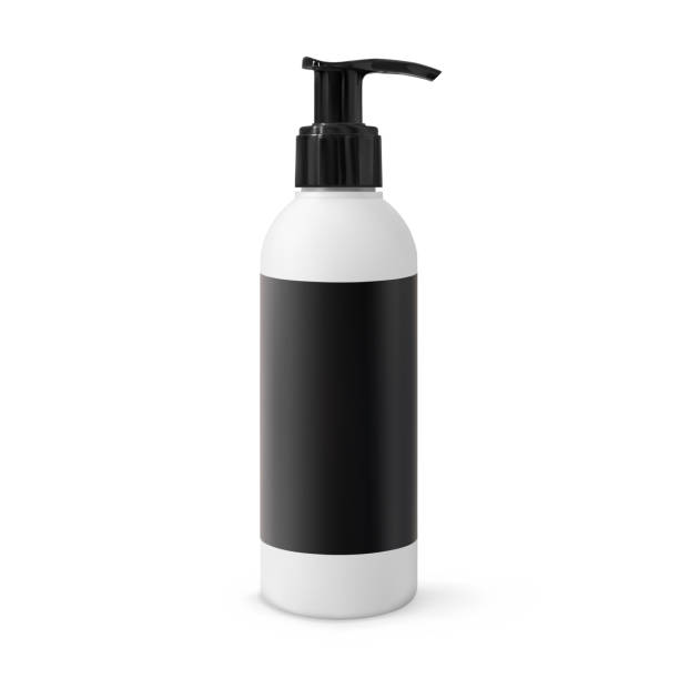 istock Realistic cosmetic bottle with dispenser mock-up isolated on white background. White plastic beauty product container 3d vector illustration 1342007979