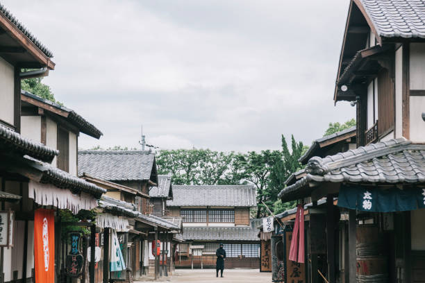 istock Japanese ninja in traditional village 1342009244