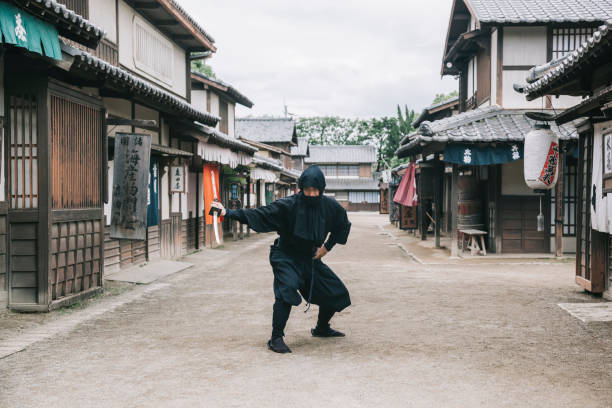 istock Japanese ninja in traditional village 1342009249