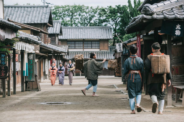 istock People walking in Edo period town 1342009252