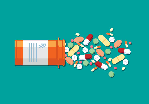 ilustrações, clipart, desenhos animados e ícones de comprimidos - vitamin pill nutritional supplement pill bottle