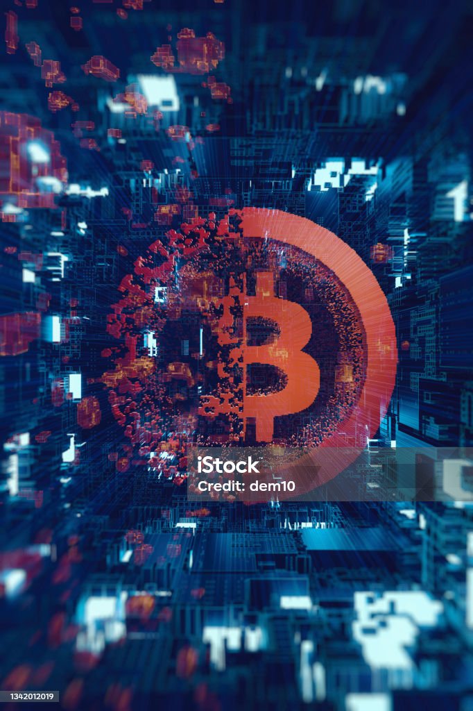 Cryptocurrency mining Digital work of Bitcoin cryptocurrency mining backgrounds. Useful for technology concepts or Cryptocurrency mining. Cryptocurrency Stock Photo