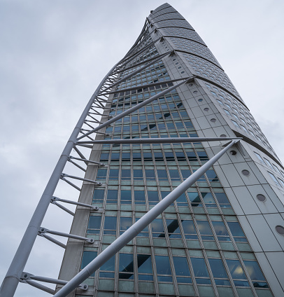 Turning Torso is the second tallest apartment building (190 m) in Europe. It was built between 2001 and 2005, designed by Santiago Calatrava.