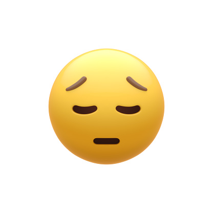 3d rendering of tears of joy emoji with smiley face on blue background.