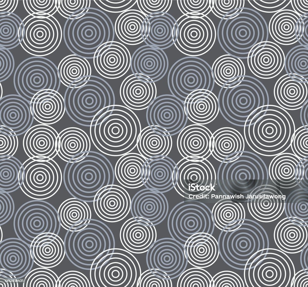 Japanese Ripple Circle Line Vector Seamless Pattern Stock Illustration ...