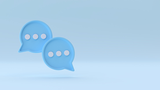 Burbujas de conversación azul photo