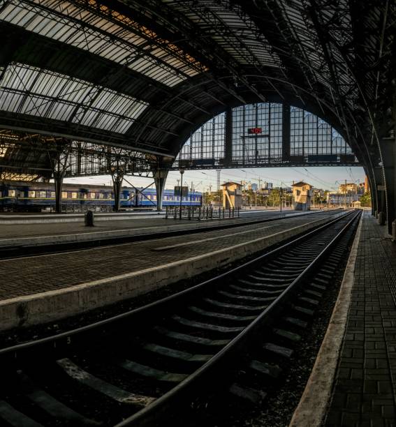 istock Old railway station with an arched roof 1342022148