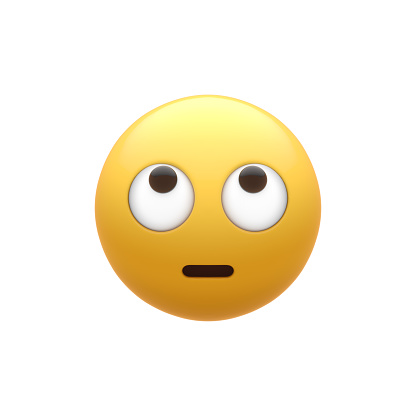 Light Bulb And Unhappy Emoji On Yellow Background.