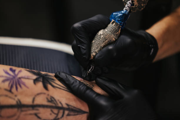 istock Close-up shot of tattoo process 1342023582