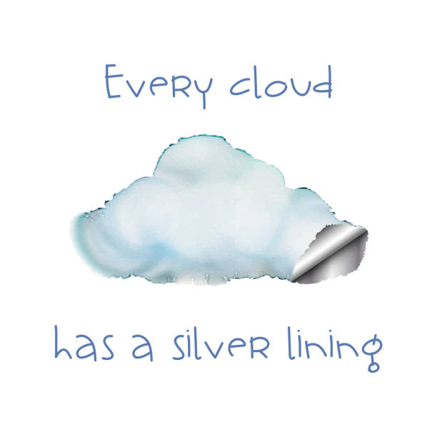 ilustrações de stock, clip art, desenhos animados e ícones de cloud with silver lining - every cloud has a silver lining