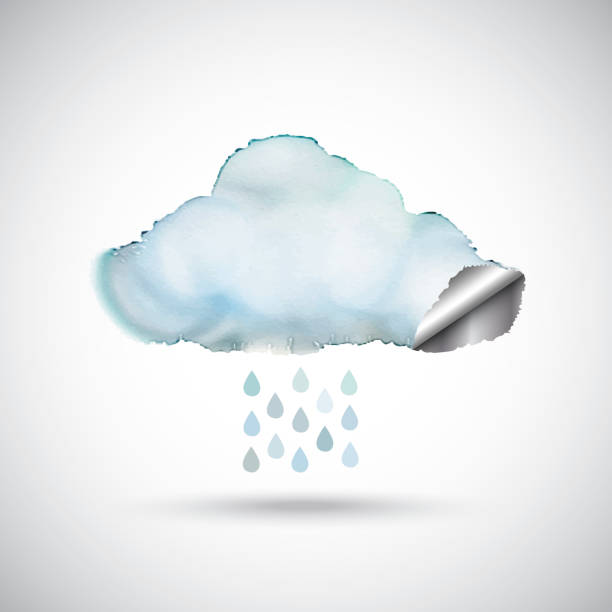 ilustrações de stock, clip art, desenhos animados e ícones de watercolour rain cloud - every cloud has a silver lining