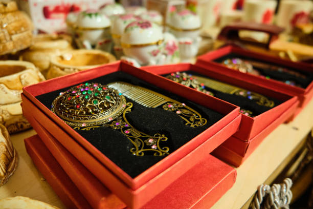 istock Colorful handmade oriental souvenirs on market 1342025544