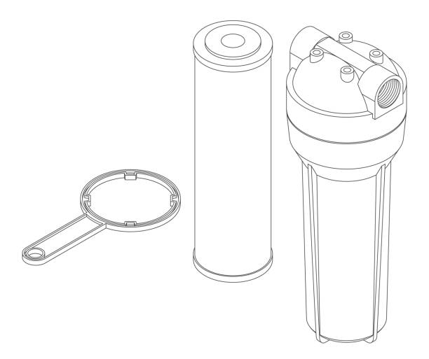 illustrations, cliparts, dessins animés et icônes de jeu vectoriel de cartouche filtrante à eau, de boîte de base et de clé à dessin vectoriel - liguid