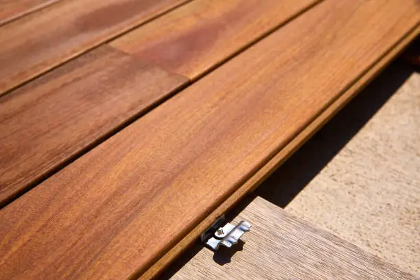 Ipe teak decking deck wood installation clips fasteners