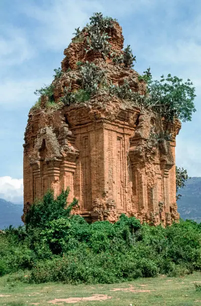The ruins of a building of the lost culture of the Cham in central Vietnam