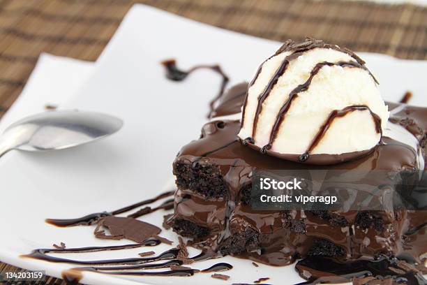 Brownie Cake Stock Photo - Download Image Now - Ice Cream, Brownie, Cake