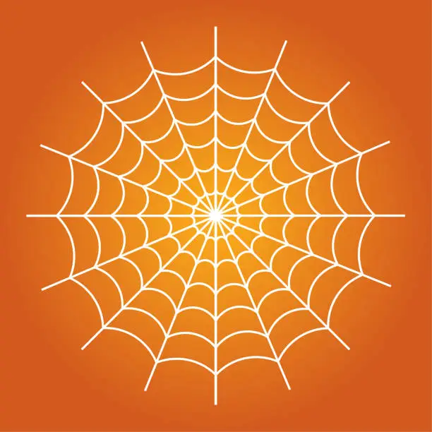 Vector illustration of Simple illustration of spider web for Happy Halloween Day