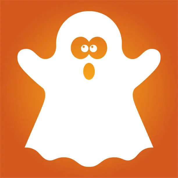 Vector illustration of Simple illustration of scary ghost monster for Halloween day