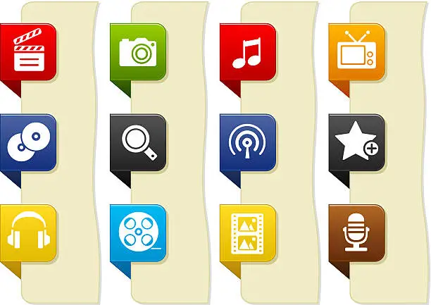 Vector illustration of Multimedia icons