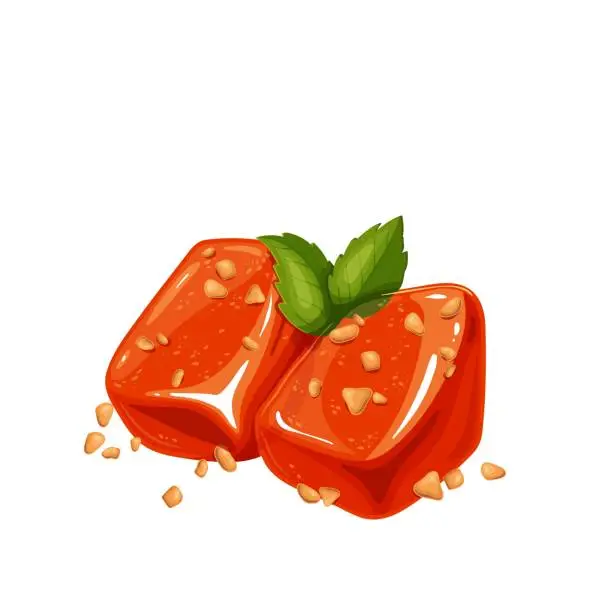 Vector illustration of Traditional turkish pumpkin dessert