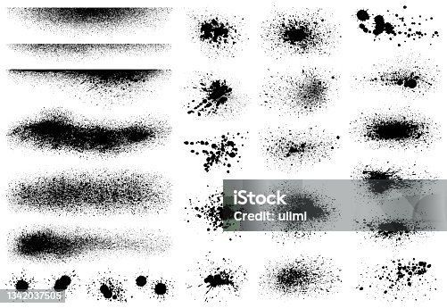istock Black paint splatters 1342037505