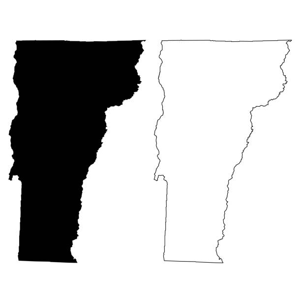 карта вермонта на белом фоне. знак на карте штата вермонт. контурная карта вермонта. плоский стиль. - topography map contour drawing outline stock illustrations