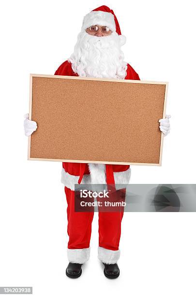 Babbo Natale E Vuoto Bacheca - Fotografie stock e altre immagini di Babbo Natale - Babbo Natale, Bacheca, Bianco