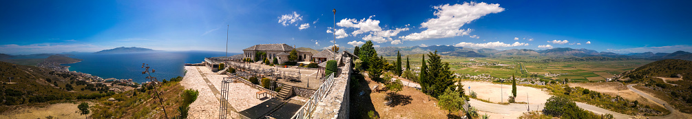 Landscape inside the Lekuresi Castle and military bunkers near Saranda, Albania - 15 may 2017