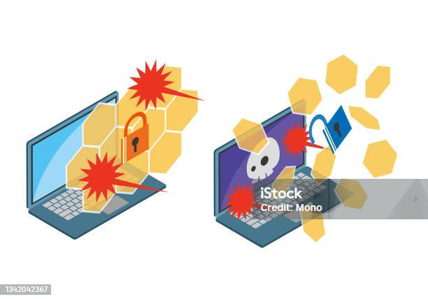 Break This Computer Image That Pc Security Is Broken By Being Attacked Stock Illustration ...