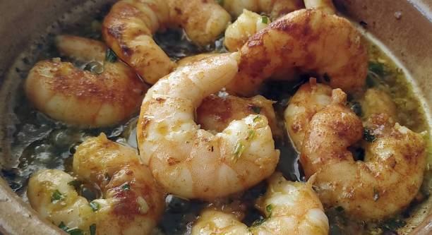 istock Prawns in pilpil. Typical of Spanish 1342048603