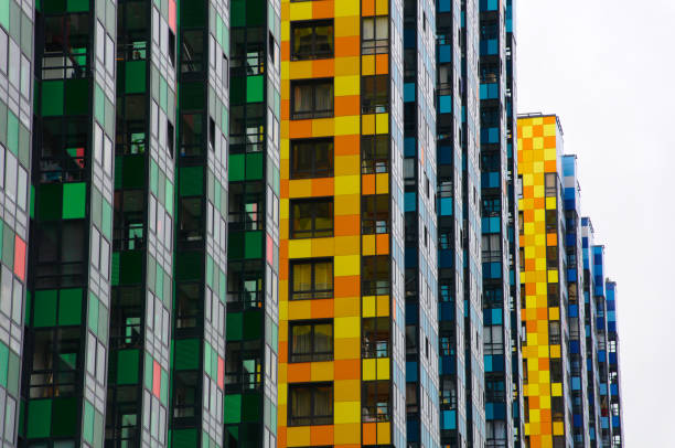 istock facades of multi-colored multi-storey buildings in a row 1342049701