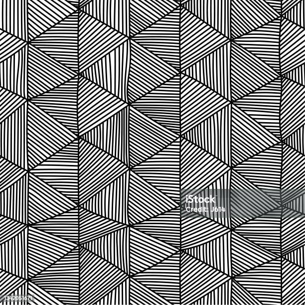 Hand Drawn Triangles Seamless Pattern Stock Illustration - Download ...