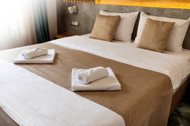 istock Cozy and elegant bedroom with King size bed 1342056639