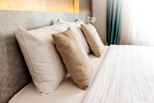 istock Elegant and comfortable bedroom interior 1342056699