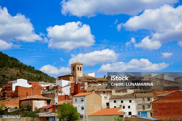 Villar Del Humo In Cuenca Spain Village Skyline Stock Photo - Download Image Now - Ancient, Antique, Bell Tower - Tower