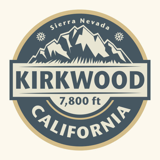 Abstract stamp or emblem with the name of Kirkwood, California, vector illustration