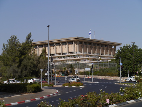 Jerusalem, Israel - October 10, 2011: Parliament building of Israel, known as the Knesset, is located in a hilly area of west Jerusalem