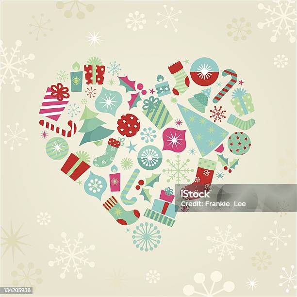 Cuore Di Natale - Immagini vettoriali stock e altre immagini di Natale - Natale, Simbolo di cuore, A forma di stella