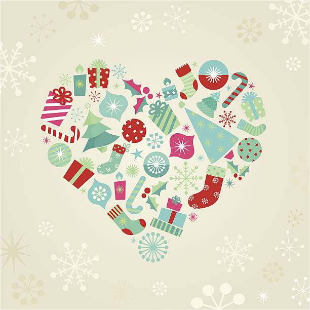 Christmas Heart vector art illustration