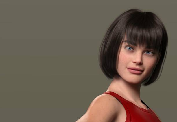 istock Woman posing. Person is not real. She is a 3D render thus no model release is needed. 1342061261