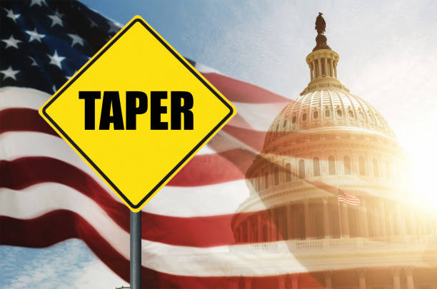istock taper ahead street sign 1342066247