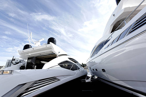 New Luxury Boats For Sale stock photo