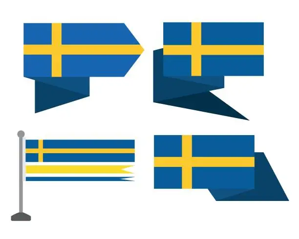 Vector illustration of Sweden flag icon. editable vector illustration Sweden's national flag.